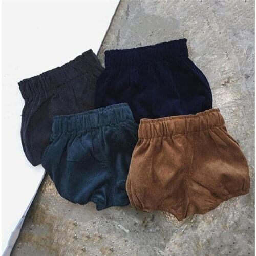 Casual Baby Girl Shorts Cotton Corduroy Kids Short Pants Summer Children Boys Girls Shorts Solid Color Children Clothes 0-5 Year