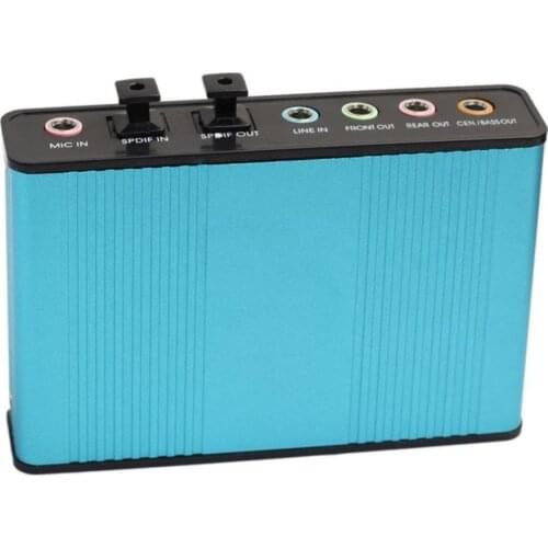 Professional USB Sound Card 6 Channel 5.1 Optical External Audio Card Converter CM6206 Chipset for Laptop Desktop