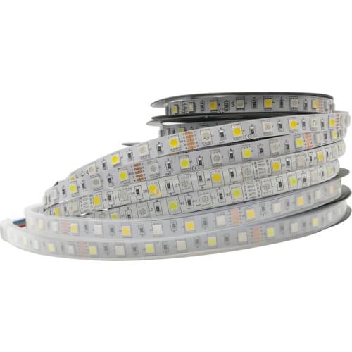 RGBW LED Strip 5M DC12V 60led/M 5050 RGB+Warm White Or Cool White LED Strip Light IP20/IP65/IP67 Waterproof
