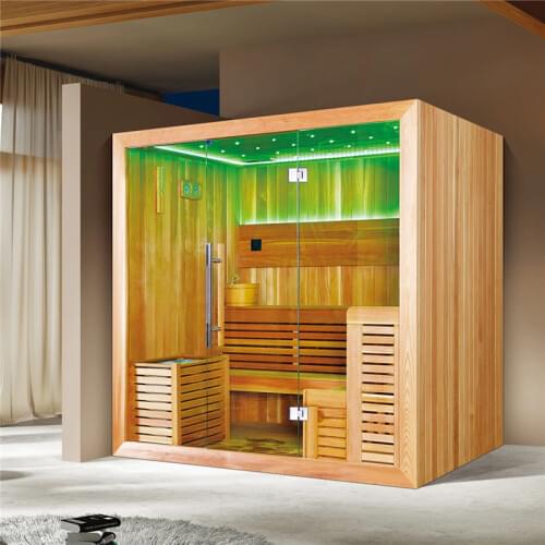 2 person home use dry sauna rooms Finland wood indoor mobile sauna room African white wood M-6038