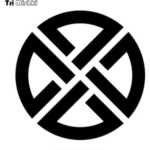 Tri mishki HZX1348 Slavic swastika Kolovrat car sticker Vinyl Decals Waterproof sticker on Car Body Rear Window