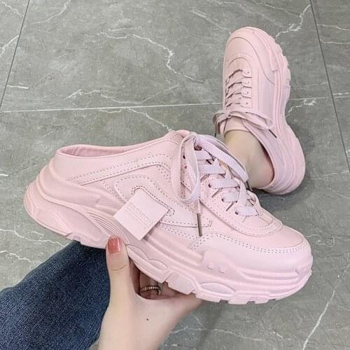 Female Slippers Kawaii Sneakers Summer New Korean Fashion Round Head Platform Lolita Sports Shoe For Women Loafers Cute Slip-ons