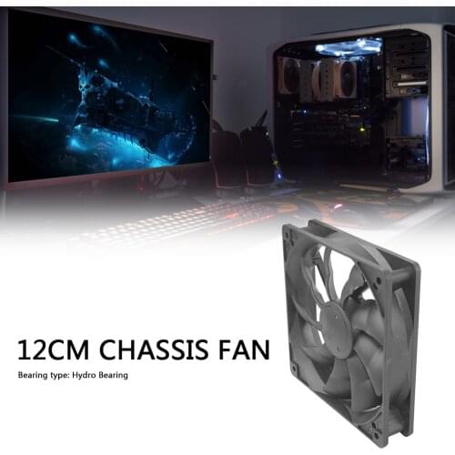 12cm Silent Chassis Cooling Fan DC 12V Computer PC Case Quiet Cooler Radiator for Computer Case Classic Texture Accessaries