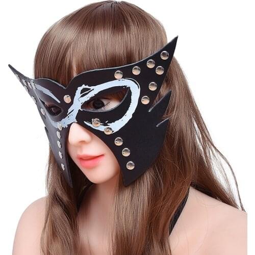 Sex Toys Fox Face Blindfold Sex Eye Mask Bondage Bdsm Masquerade Spike Rivet Blindfold Slave Femdom Restraint Sexshop For Women
