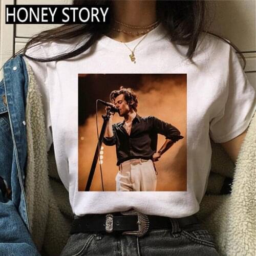 Women Fashion Streetwear Harajuku Style Tops Tee Graphic Printed TShirt Aesthetic Summer 90s Female Casual O-Neck T-shirt