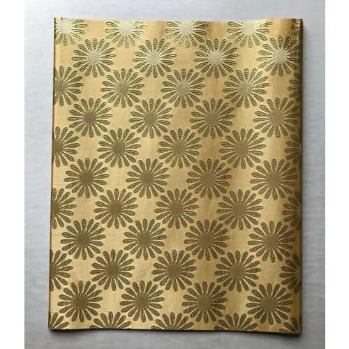 Gold SEGO Headtie,Nigeria Gele with Circle Flower Design High Quality African Headtie