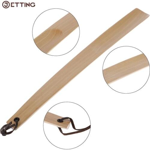 1PCS New Unisex 22/32/38/39cm Flexible Long Handle Shoe Horns Wood Horn Spoon Shape Shoehorn