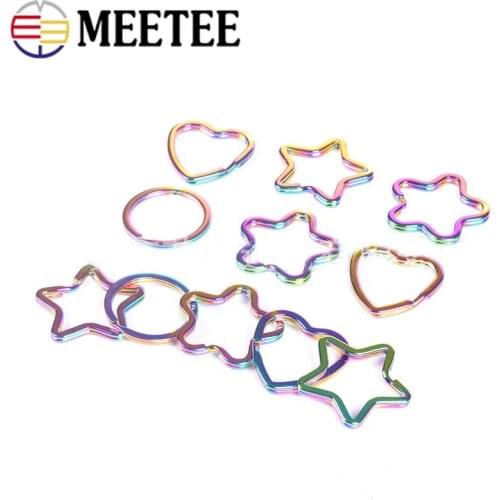 10pcs Key Ring Colorful Metal Hardware Handle Handbag O Rings Hook DIY Bag Garment Keychain Pendant Jewelry Accessories