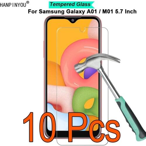 10 Pcs/Lot For Samsung Galaxy A01 / M01 5.7" 9H Hardness 2.5D Toughened Tempered Glass Film Screen Protector Guard