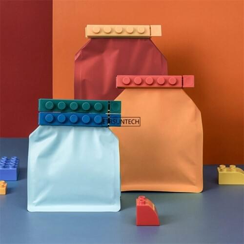 225Set Portable New Kitchen Storage Food Snack Seal Bag Clips Building Blocks Sealer Clamp Plastic Tool Kitchen