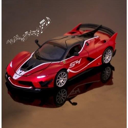 Bburago 1:32 Scale Ferrari fxxk sports car sound and light Alloy Luxury Vehicle Diecast Pull Back Cars Model Toy Collection Gift