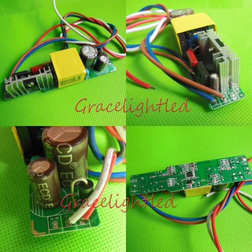 2pcs 18-30*3W LED Driver Power Supply 600mA for 18- 30pcs 3W High Power LED Chip Bead 85-277V ac