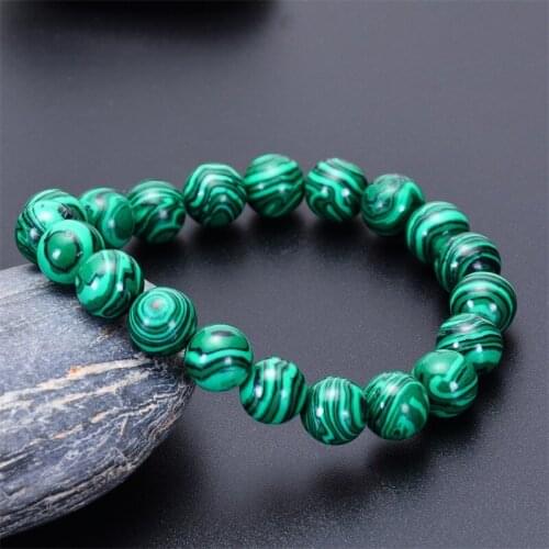 Fashion Natural Malachite Bracelet for Men Women Natural Stone Beads Charms Bracelets Bangles Yoga Jewelry top gifts