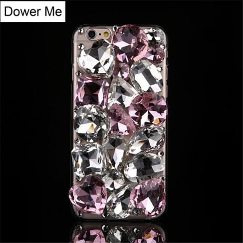 Luxury Fashion Handmade Bling Full Pink Crystal Diamond Back Phone Case Cover For Iphone 11 Pro Max XS Max XR X 8 7 6 6S Plus SE