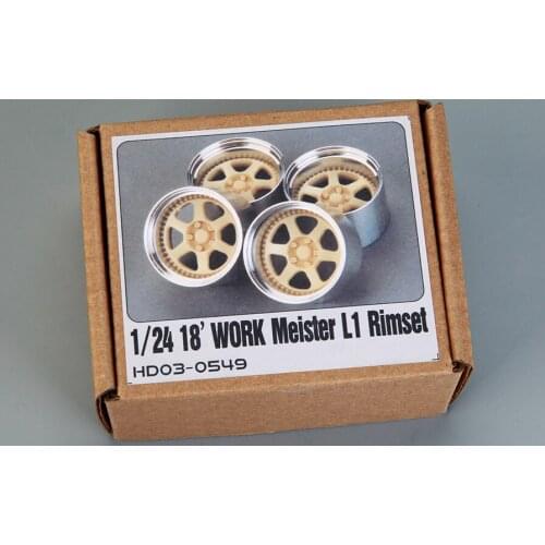 Hobby Design 1/24 18' Work Meister L1 Rimset Wheels (Resin+Metal Wheels)HD03-0549 Model Car Modifications Hand Made Model