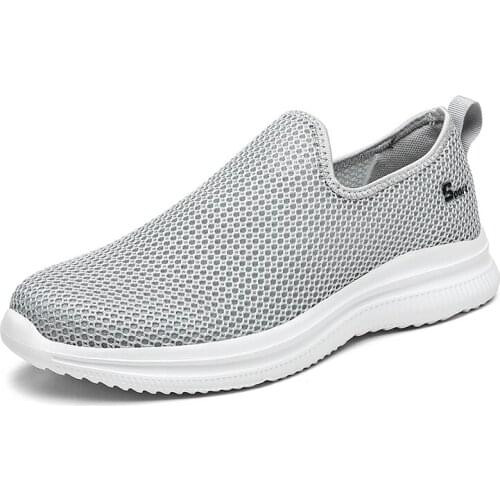 Summer Mesh Sneakers Men Fashion Outdoor Mens Casual Shoes Lightweight Slip on Walking Shoes Unisex Breathable Zapatillas Hombre