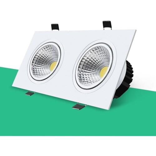 Square Dimmable Recessed LED Downlights 7W 12W Anti Glare LED Ceiling Lights 24W 30W COB Spot lights AC85~265V Background Lamps