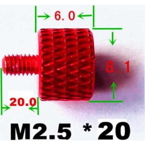 M2.5x20/25mm Thumb Knurled Screws Multicolour Adjust Bolts Screw Aluminum alloy 3PCS