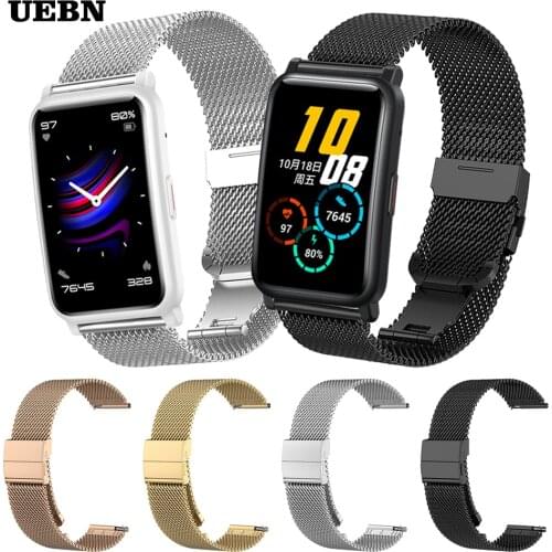 UEBN Metal mesh belt Milanese Strap For Huawei HONOR Watch ES watch Band for Huawei Watch GT 2 42mm Bracelet Replace Watchbands