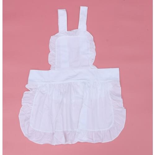 Pure Cotton Cute Aprons for Girls Vintage Retro Waitress Apron Women Cooking Apron (White)