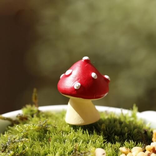 Red Mushroom Miniature Fairy Garden Home Houses Decoration Mini Craft Micro Landscaping Decor DIY Accessories