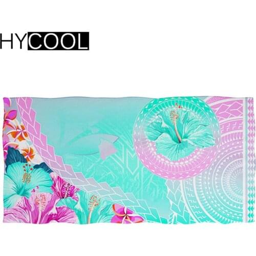 Fashion Women Men Microfiber Quick Dry Face Towels Hawaiian Polynesian Pattern With Hibiscus Printing Absorbent Beach Swim Towel