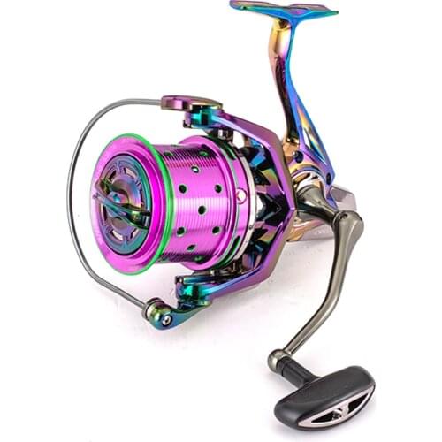 Powerful 18+1BB Fishing Spinning Reel CNC Aluminum Spool 4.7:1 Gear Ratio Spinning Reels Carp Fishing Wheel Colorful 25KG Drag