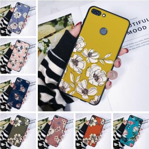 Soft Phone Case For Huawei Y7 Y6 Y5 2019 Floral Yellow Pink Flower Silicone Back Cover For Huawei Y6 Y7 Y9 Pro Prime 2019 Case