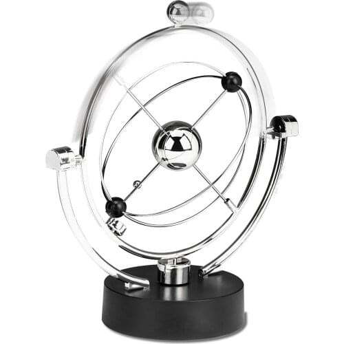 New Perpetual Motion Desk Sculpture Toy - Kinetic Art Galaxy Planet Balance Mobile - Magnetic Executive Office Home Decor Tabl