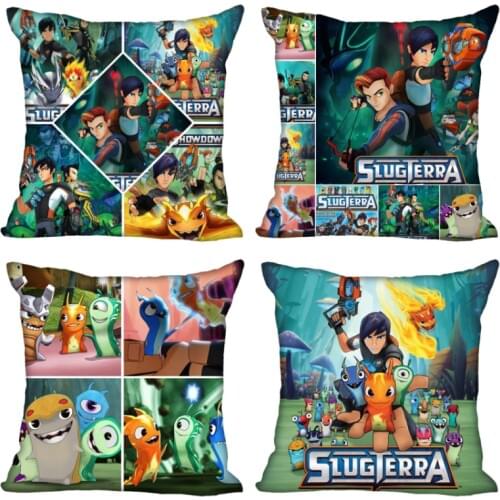 New Slugterra Anime Pillow Cover Bedroom Home Office Decorative Pillowcase Square Zipper Pillow Cases Satin Soft No Fade