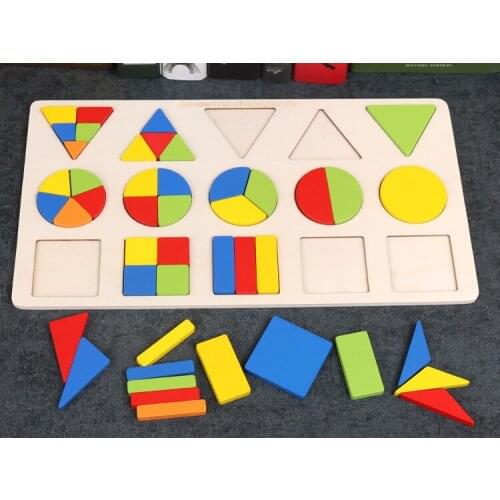 Education Montessori Wooden Toys Childrens Puzzle 3D Magic Cube Childrens Early Learning Geometry Color Cognition Toys