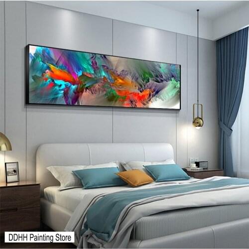 DDHH Larger Size Abstract Blue Purple Cloud Landscape Posters Canvas Prints Nordic Wall Art Painting For Living Room Home Decor