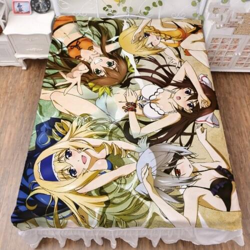 Anime Infinite Stratos character Sexy girl shinonono houki Cecilia Alcott Huang lingyin bed sheet & blanket summer quilt 150x200