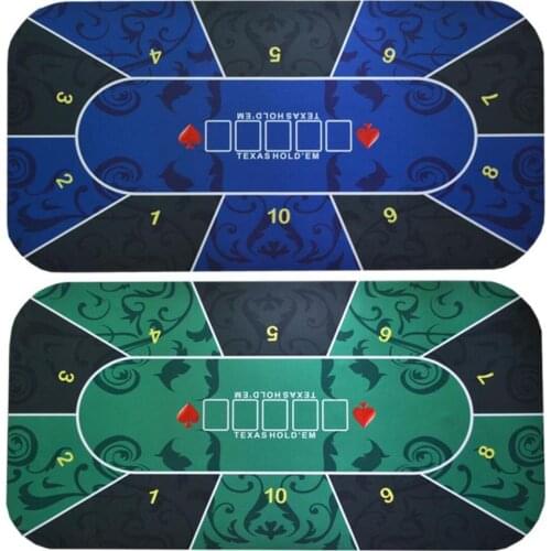 Portable Texas Hold'em Tabletop Mat Rubber Bottom Flannel Surface Poker Table Mat 120x60cm