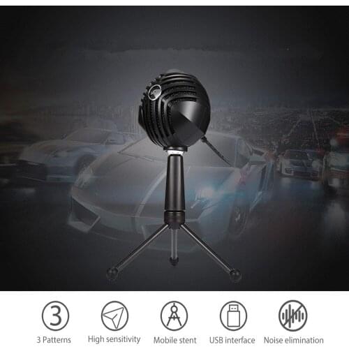 2019 Professional Gaming Condenser Microphone With Shock mount 3 Polar Patterns Foldable Tripod