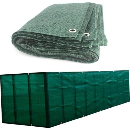 Dark Green Privacy Net For Balcony Rails Plastic Courtyard Shading Fence Breathable Quality Rectangle Net 3 x 16FT