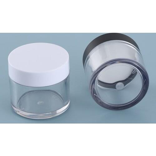 Empty 50g Cosmetic Container Thick Plastic Cream Jar 50ml Storage Packaging Accessories Travel Make Up Tool Mini Transparent Pot