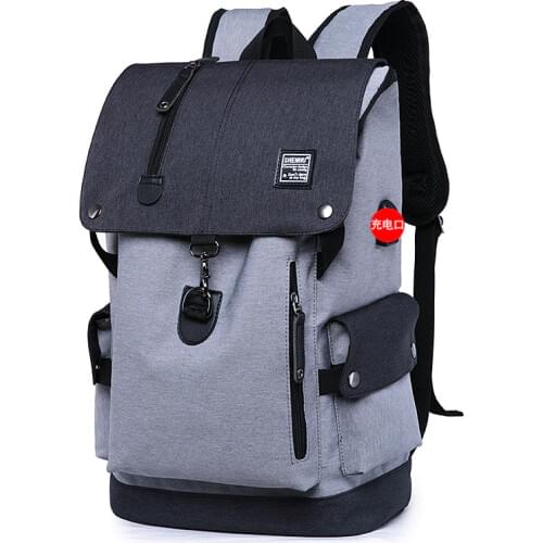 2020 New Fashion Backpack Casual Backpack Waterproof Nylon Laptop Backpack Teenager Boy Schoolbags Solid Color Leisure Time