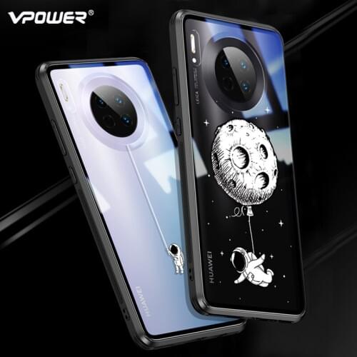 6D Patterned Glass Case For Huawei Mate 30/30 Pro Luxury Clear Tempered love Glass Silicone Frame Hard Cover For huawei mate 30