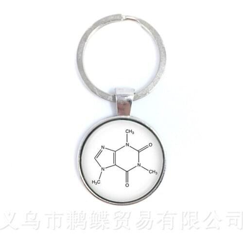 Theobromine Biology Chemistry Element Chemical Formula Keychains Biochemistry Chocolate Molecule Image Pendant Creative Gift