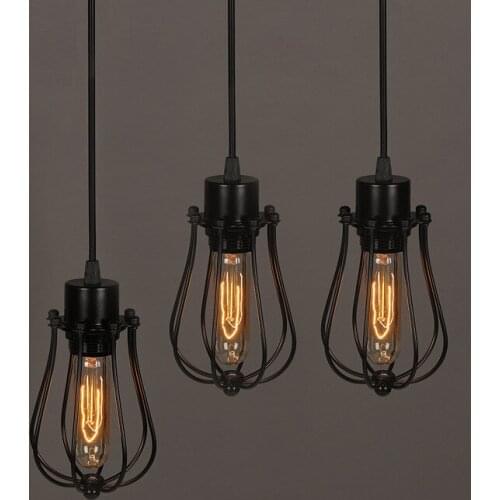 Vintage Iron Cage pendant lights E27 Edison Light Bulb Loft Restaurant Bedroom Pendant lamp LED Lighting Industry Lamps For Home