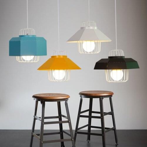 Vintage Loft Nordic Industrial 4 Colors Iron Led E27 Pendant Light For Dining Room Restaurant Cafe Bar Deco 1995