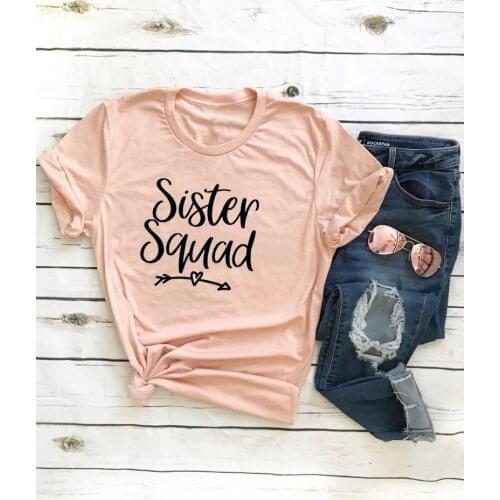 Sister Squad Birthday Party Shirt Fashion Cotton Aesthetic Women Girl T-shirt Funny Graphic Casual O Neck Short Sleeve Top Tees