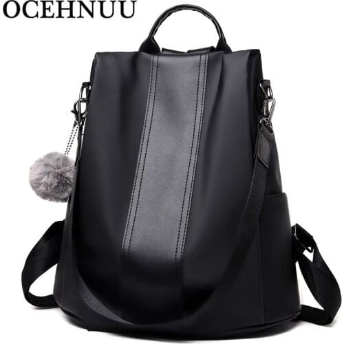 OCEHNUU Hairball Women Bag Backpack Waterproof Ladies Backpack Shoulder School Bags For Teenage Girls Anti theft Bagpack Female