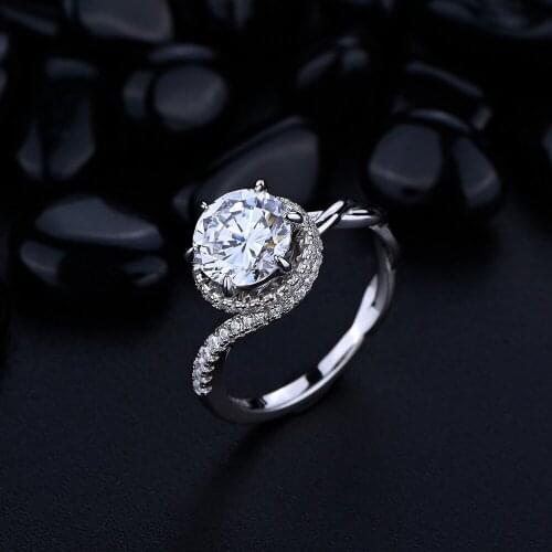 Original Design 925 Sterling Silver 8mm High Carbon Diamond Engagement Ring for Women Fine S925 Jewelry Rope Love Promise Ring