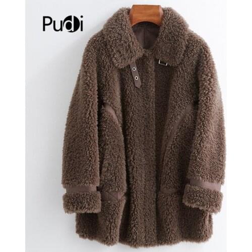 Aorice women winter real wool fur coat jacket female girl sheep shearing coats lady Long jacket over size parkas CT025