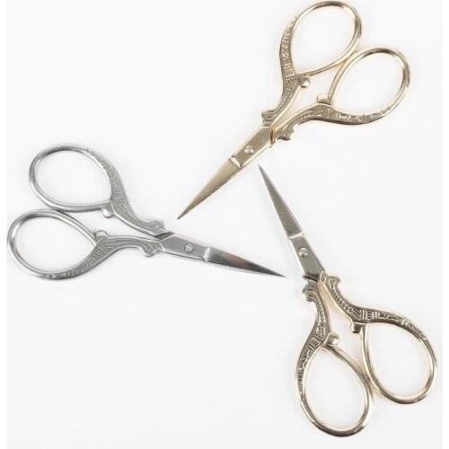 1pcs Exquisite Stainless Steel Antique Scissors European Retro Classic Craft Sewing Handicraft Scissor DIY Stitch Home Tool