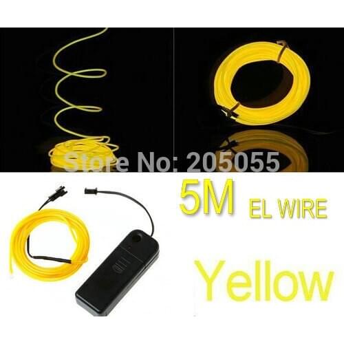 10PCS/LOT 5M Neon EL Wire LED Light Tube strobe flexible Glow Light Car Dance Party Bar Decor&Controller 4 light mode-9 colors
