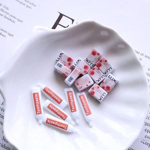 10Pcs Miniature Artificial Soap Toothpaste Figurines Resin Cabochon Fairy Garden Decoration Craft Phone Deco Parts DIY Scrapbook