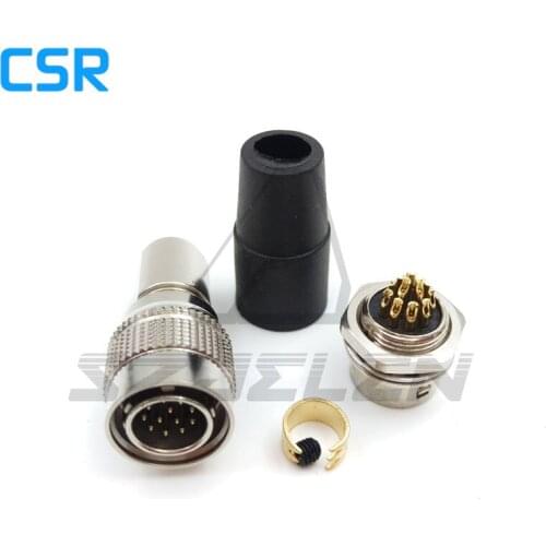 Hirose Connector 12 pin ,HR10A-10P-12p/HR10A-10r-12s, Industrial camera power ,m12 panel mounting plug socket